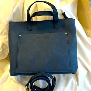 New Portland Leather Zip Medium Crossbody Bag in Deep Water
